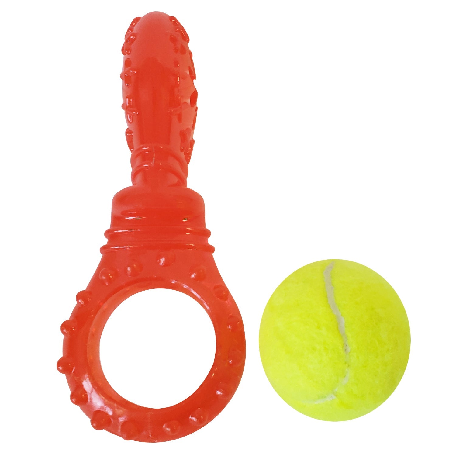 TPR Interactive Dog Chew Toy with Detachable Squeaker & Treat Fill, 7.1 × 2.6 in