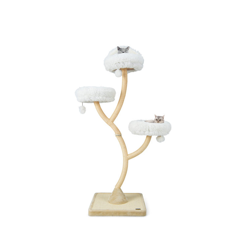 70 Tall Metal Cat Tree Tower with 3 Plush Perches & Sisal Scratching Posts