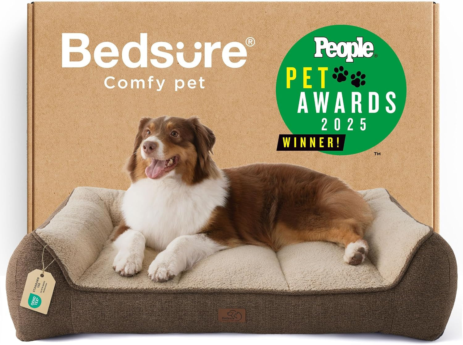 Bedsure Supportmax Orthopedic Dog Bed – Extra-Thick Bolster Sofa