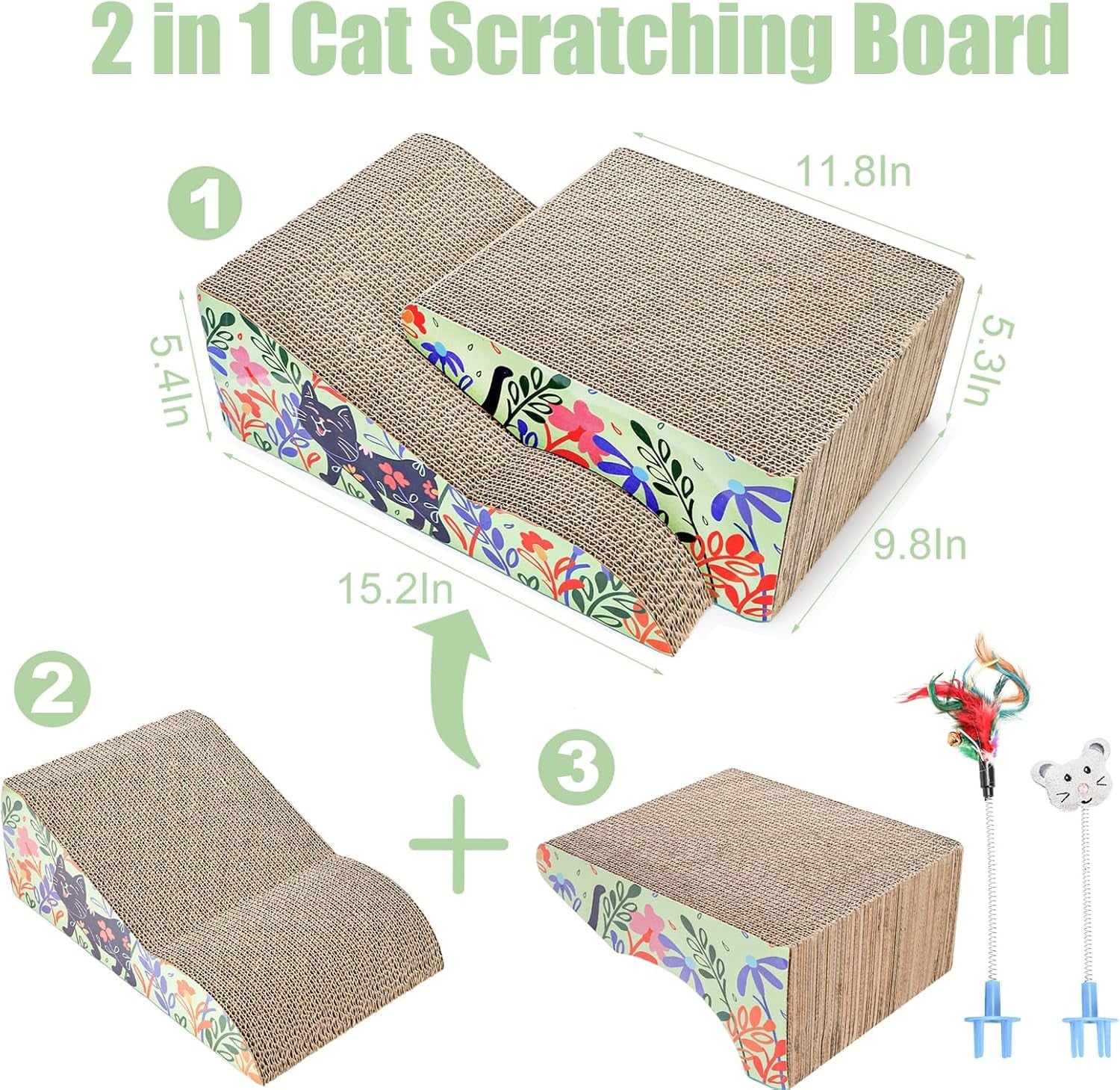 Cat Grooming Kit with Waterless Shampoo, Itch Spray & Scratcher