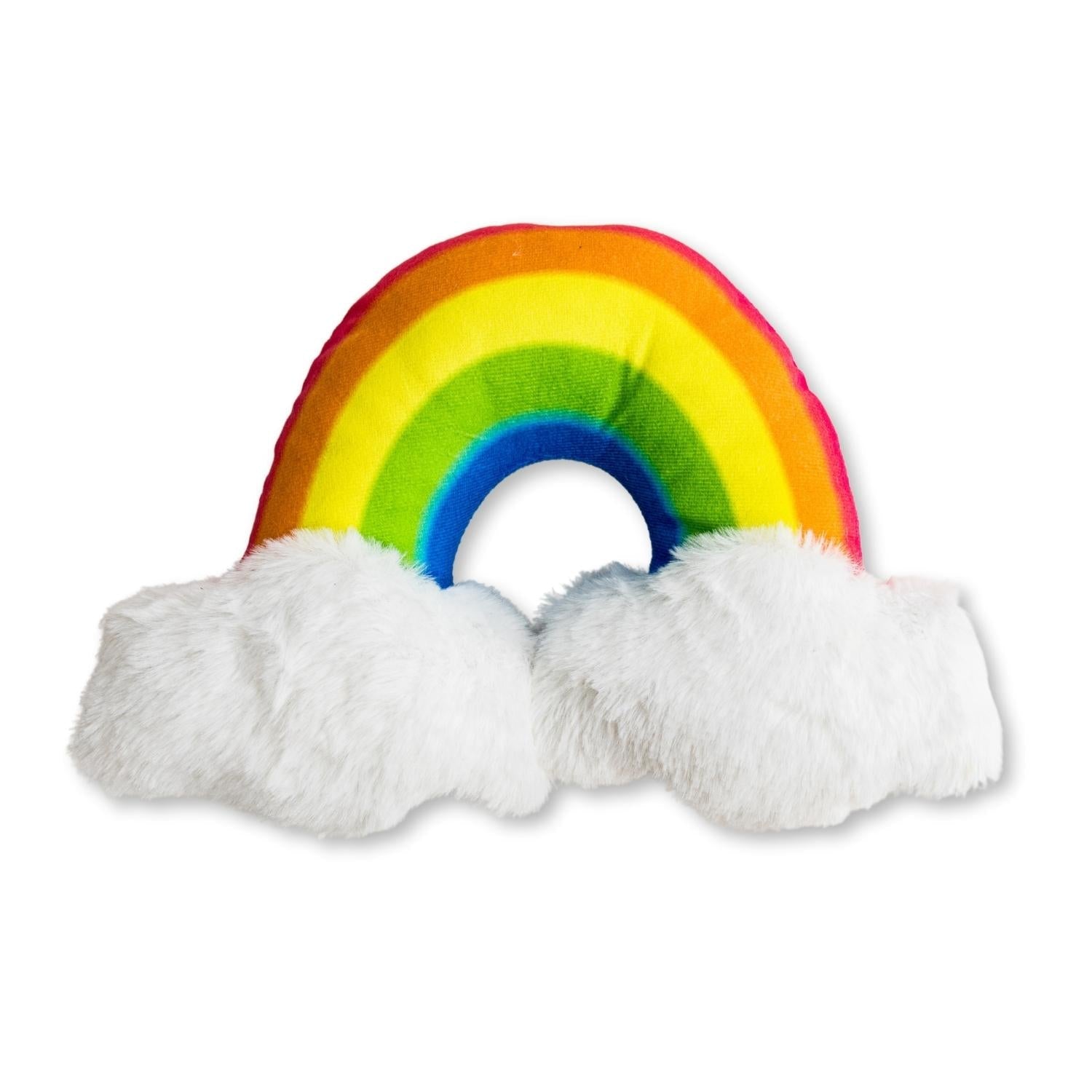 Magical Rainbow Plush Dog Toy with Squeaker & Crinkle, 11 × 8 in