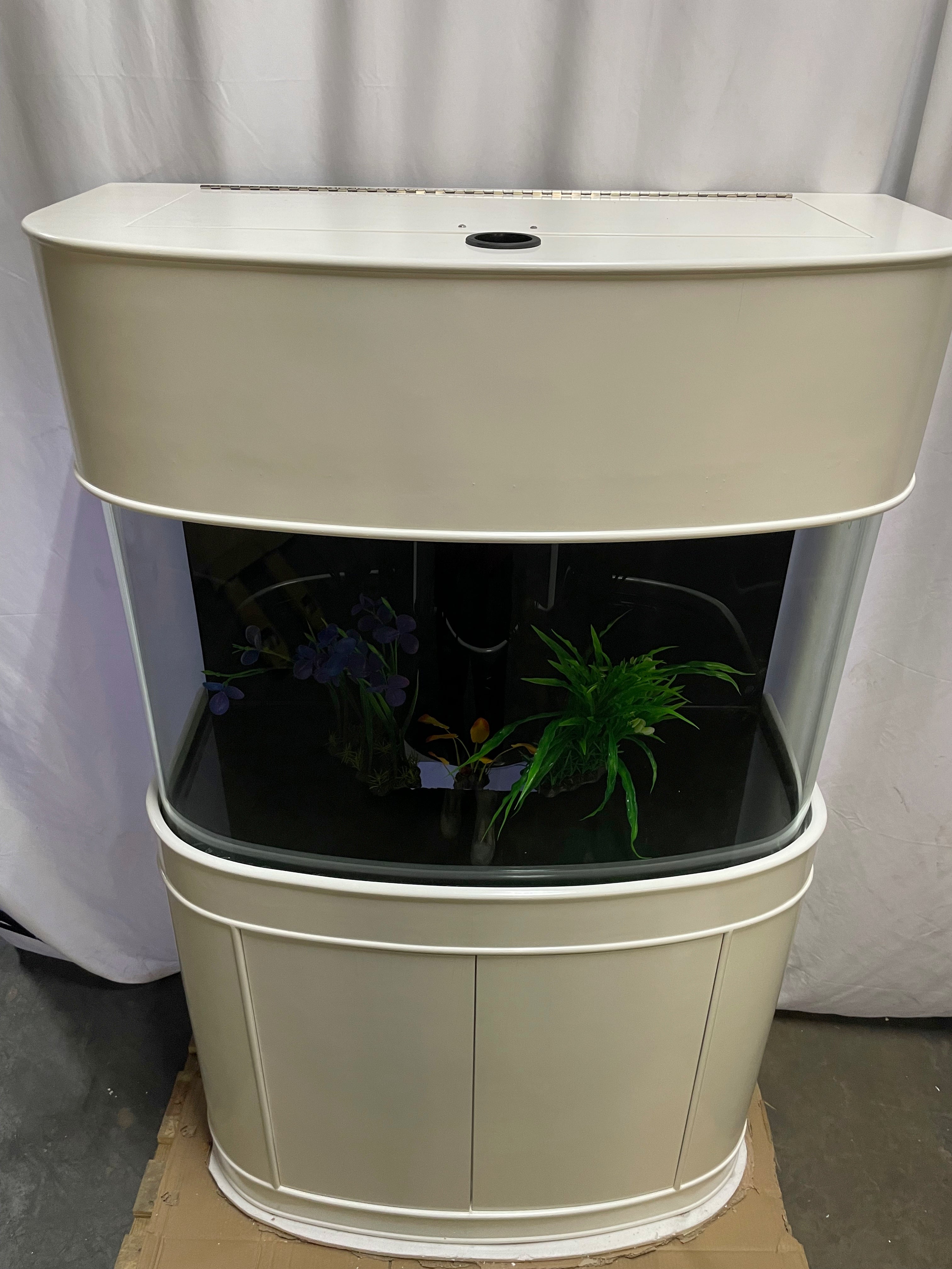 70 gallon GLASS bow front aquarium fish tank set display model