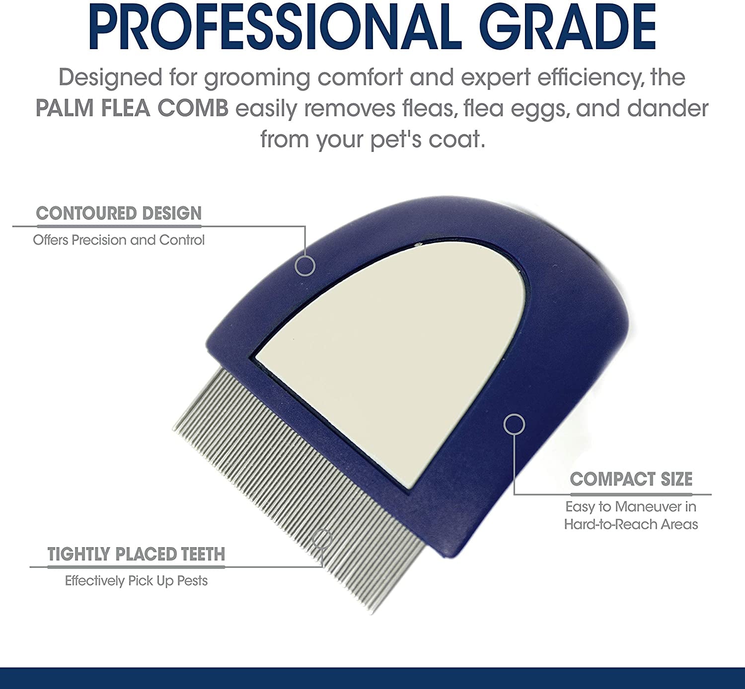 Four Paws Magic Coat Professional Series Palm Flea Comb For Dogs