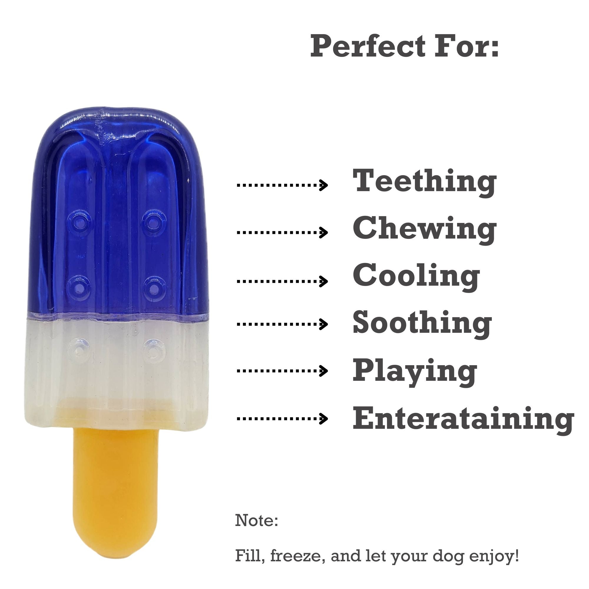 Popsicle-Shaped Freezable TPR Dog Toy, Small & Large Sizes