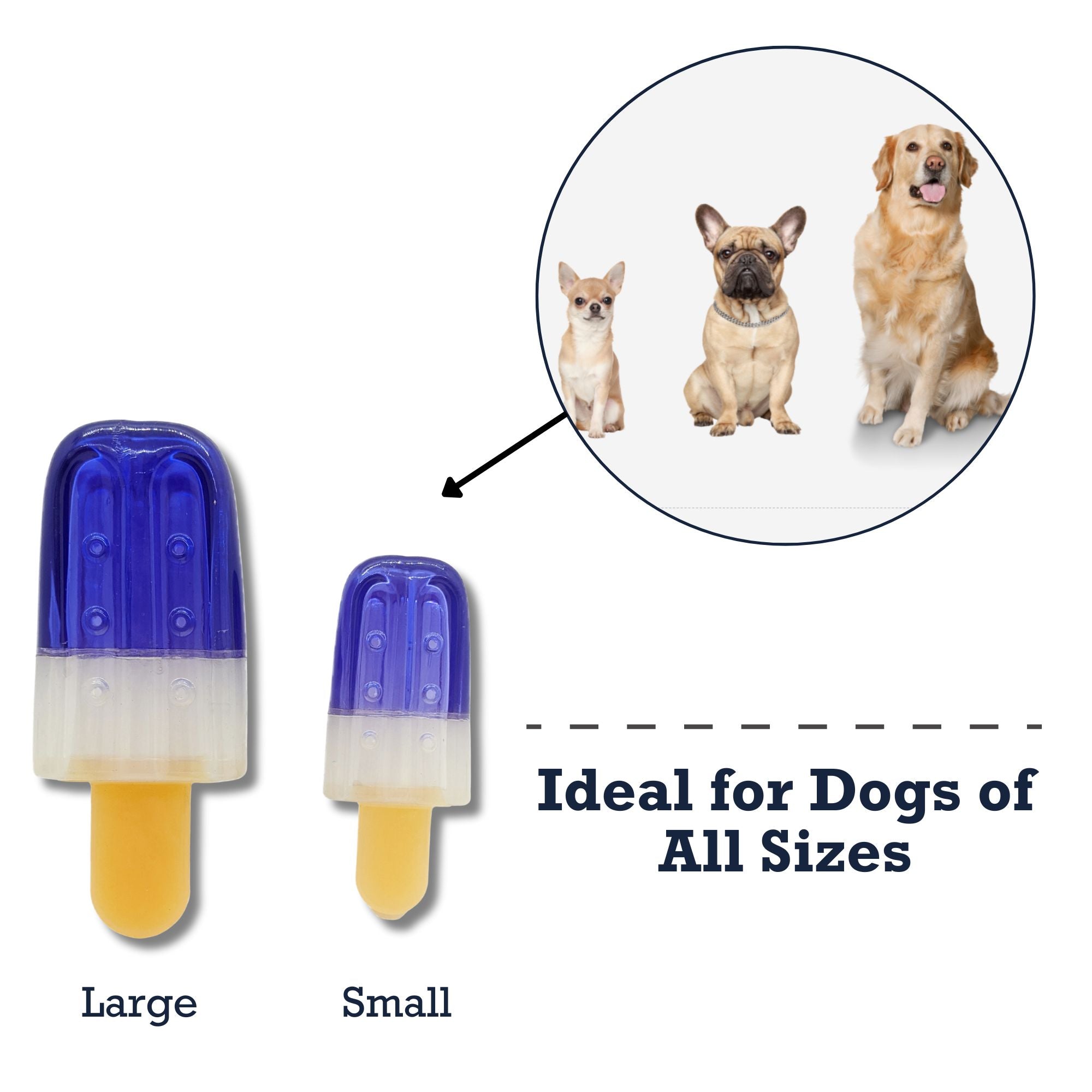 Popsicle-Shaped Freezable TPR Dog Toy, Small & Large Sizes