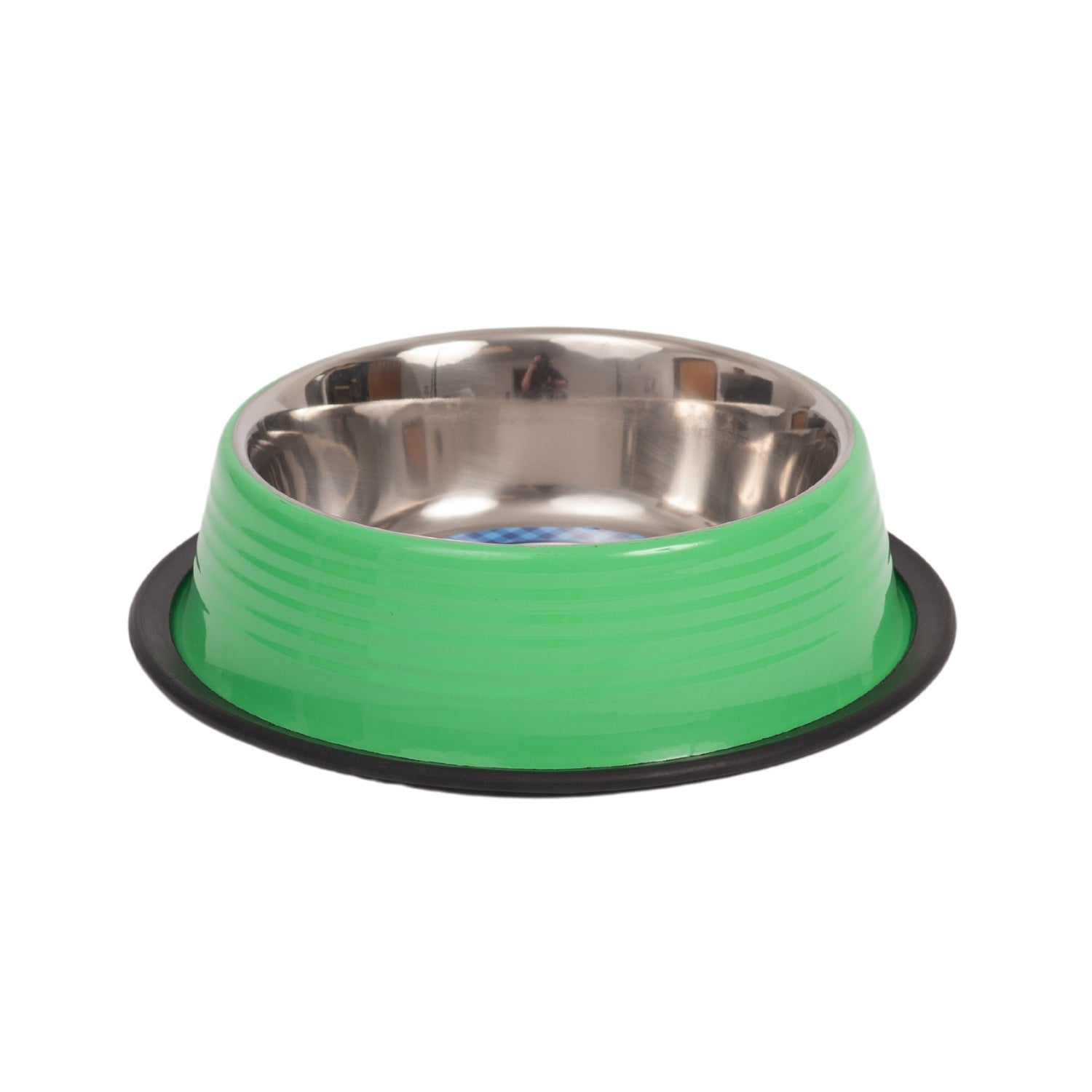 Country Living Ribbed Stainless Steel Pet Bowls  Irish Green | Set of 2 | Non-Slip Base