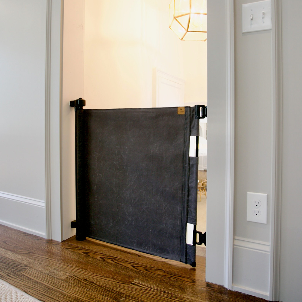 Oil Waxed Canvas Pet Safety Gate – Durable, Waterproof, Vintage-Inspired