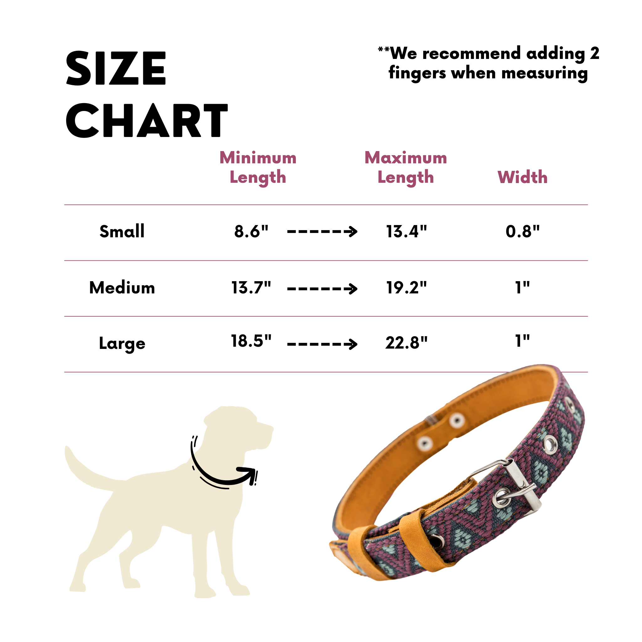 Handmade Leather Dog Collar — Aztec Embroidered | Camelot