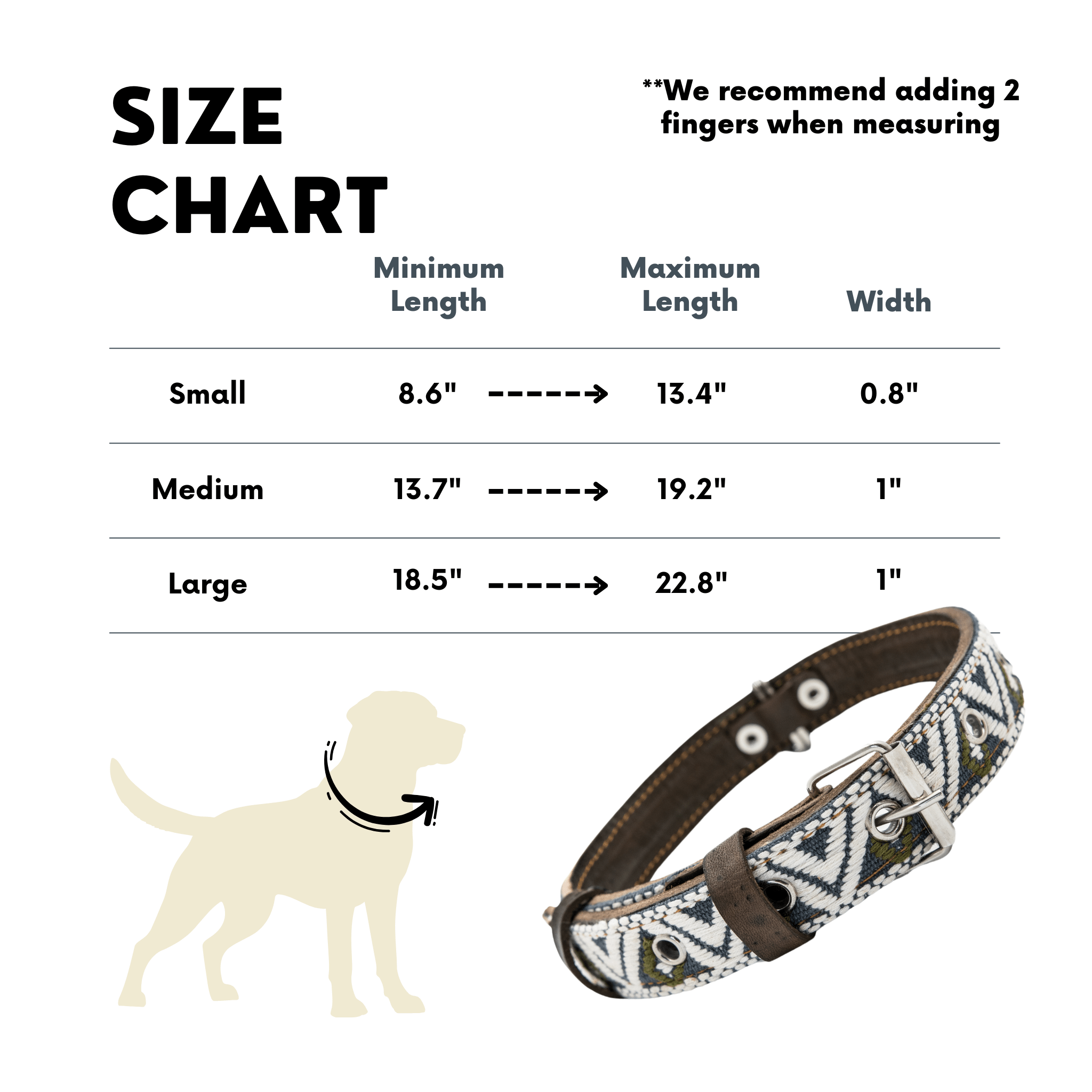 Handmade Leather Dog Collar — Aztec Embroidered | Ceramic Cello