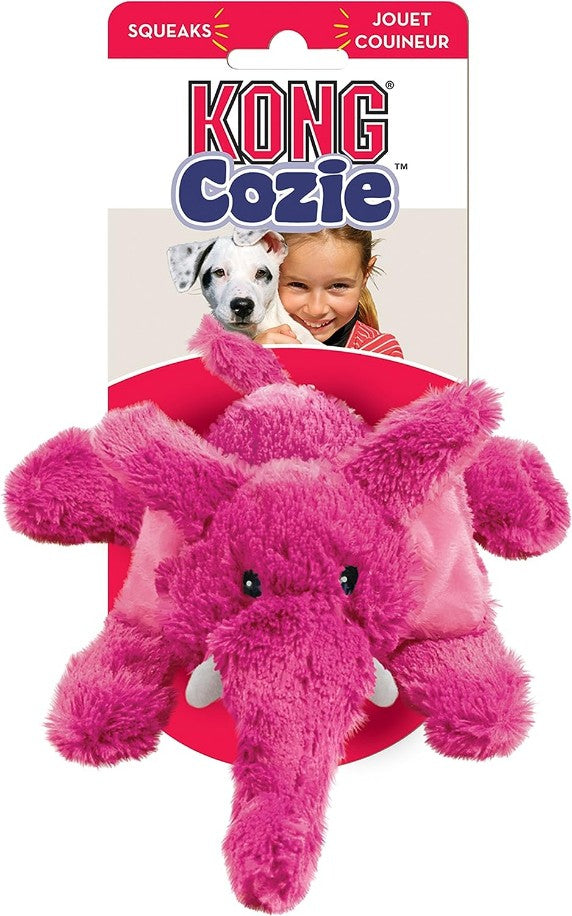 KONG Cozie Dog Toy - Elmer Elephant, Small, Plush, Pink, Model ZY32