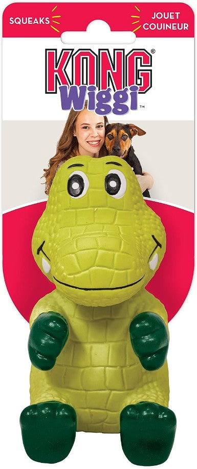 Kong Wiggi Alligator Squeaker Dog Toy Small