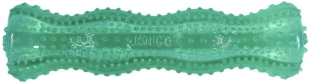 KONG Squeezz Dental Stick - Flexible Chew Toy for Medium/Large Dogs - Green - Model PST23E - Cleans Teeth for Gentle Chewers