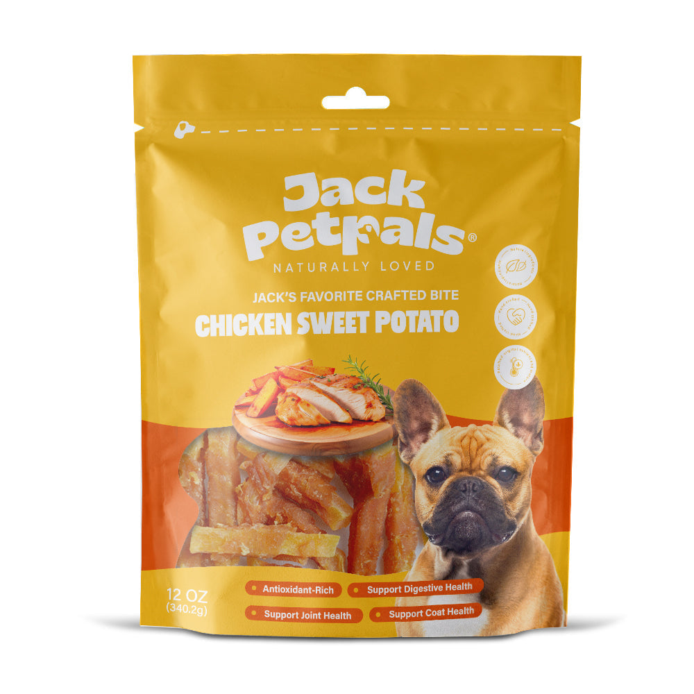 Jack PetPals Crafted Bite Chicken & Sweet Potato Dog Treats, 12 oz