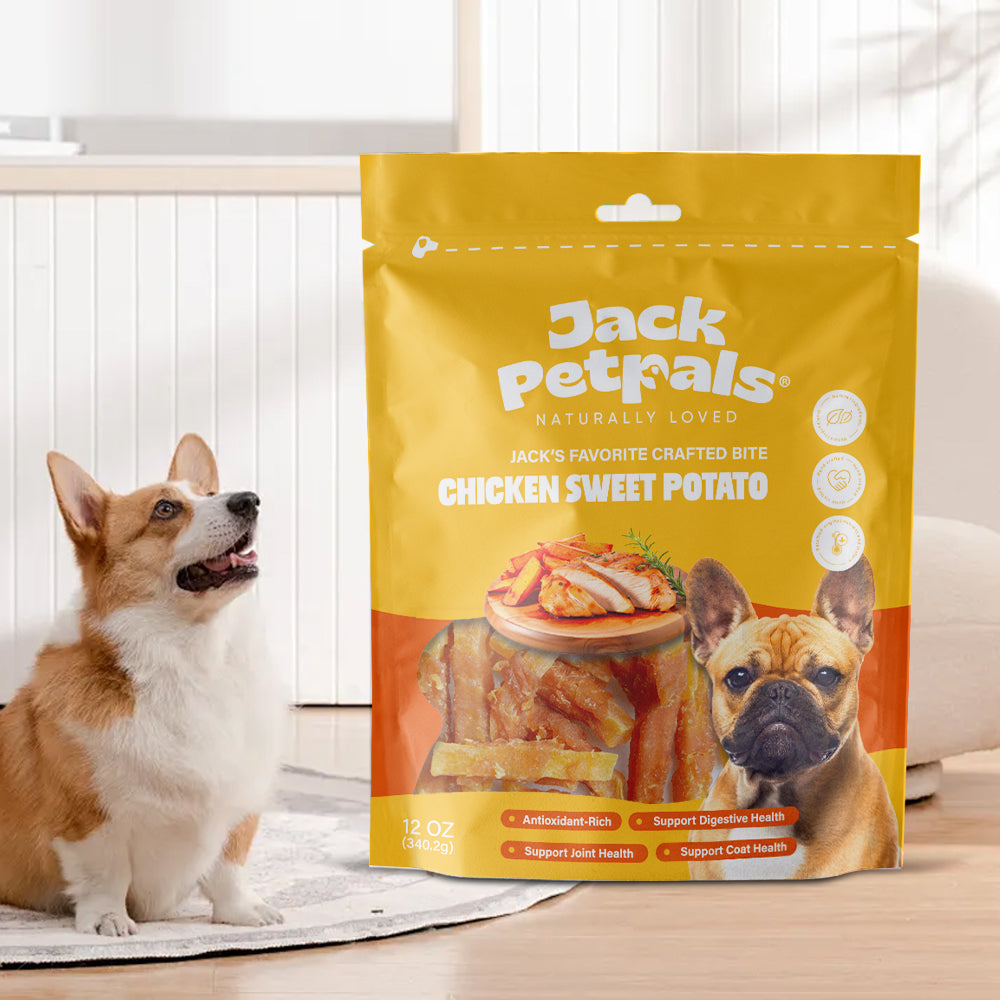 Jack PetPals Crafted Bite Chicken & Sweet Potato Dog Treats, 12 oz