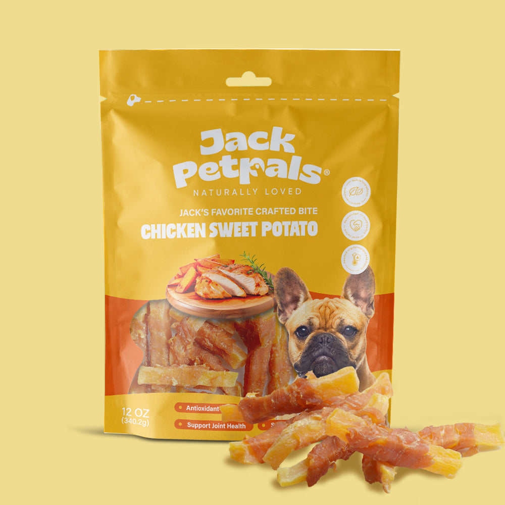 Jack PetPals Crafted Bite Chicken & Sweet Potato Dog Treats, 12 oz