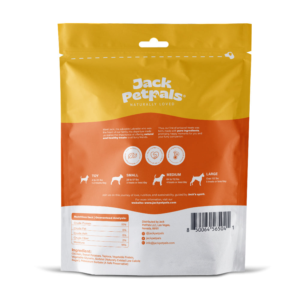 Jack PetPals Crafted Bite Chicken & Sweet Potato Dog Treats, 12 oz