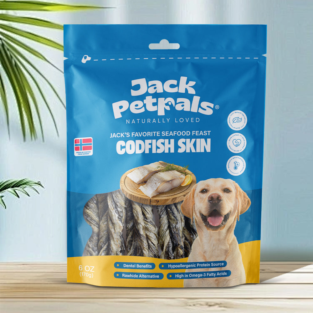 Jack PetPals Seafood Feast Codfish Skin Dog Treats
