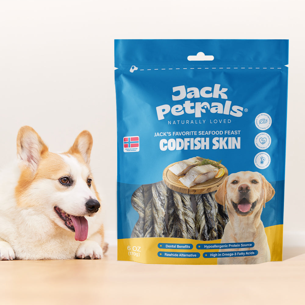 Jack PetPals Seafood Feast Codfish Skin Dog Treats