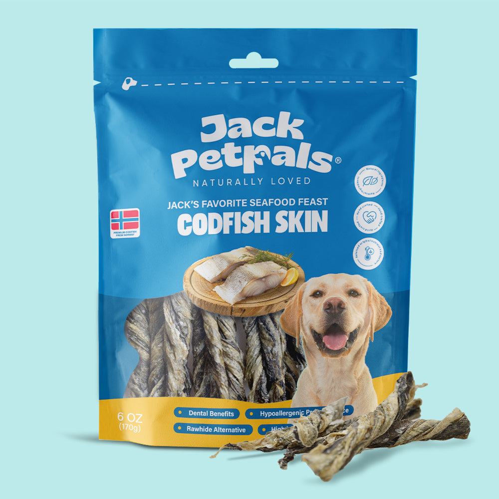 Jack PetPals Seafood Feast Codfish Skin Dog Treats