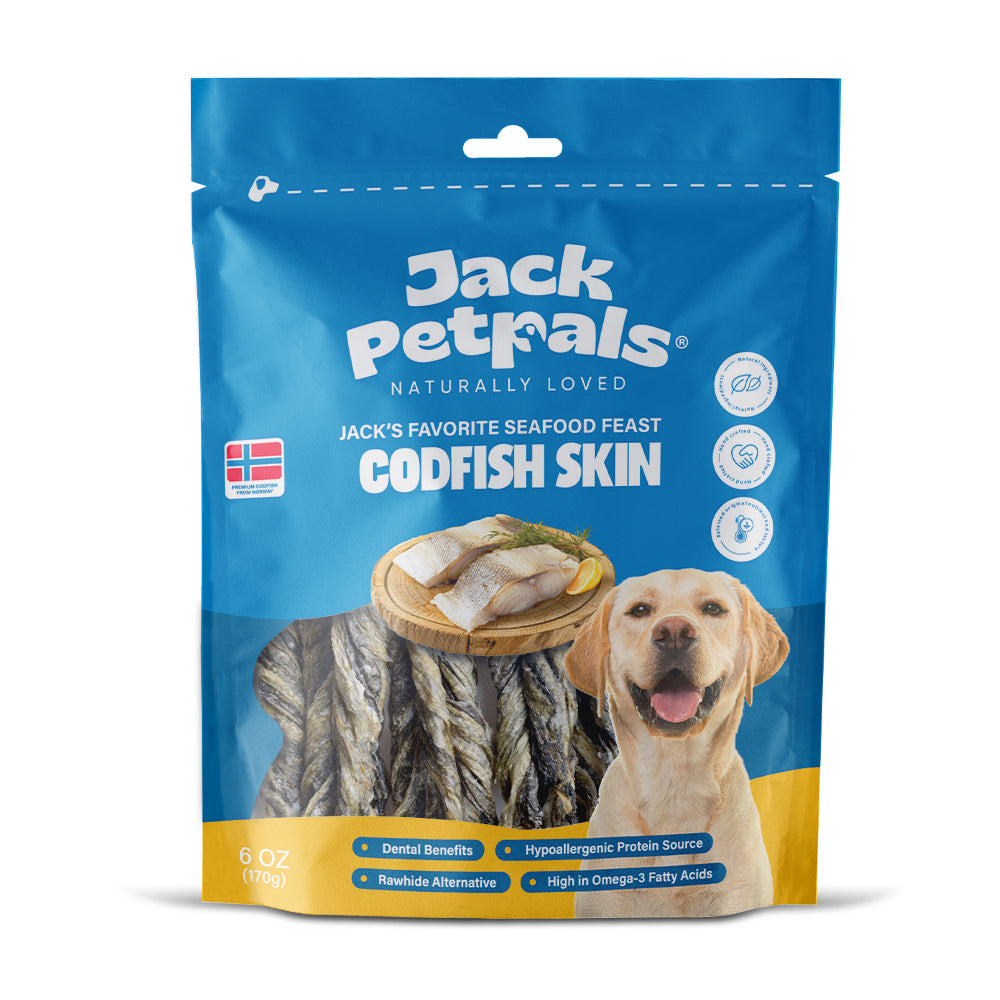 Jack PetPals Seafood Feast Codfish Skin Dog Treats