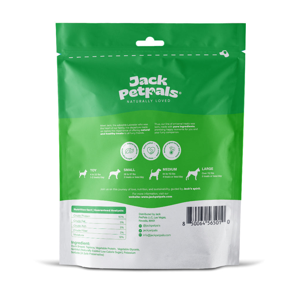 Jack PetPals Handcrafted Jerky Duck Breast Dog Treats, 12 oz