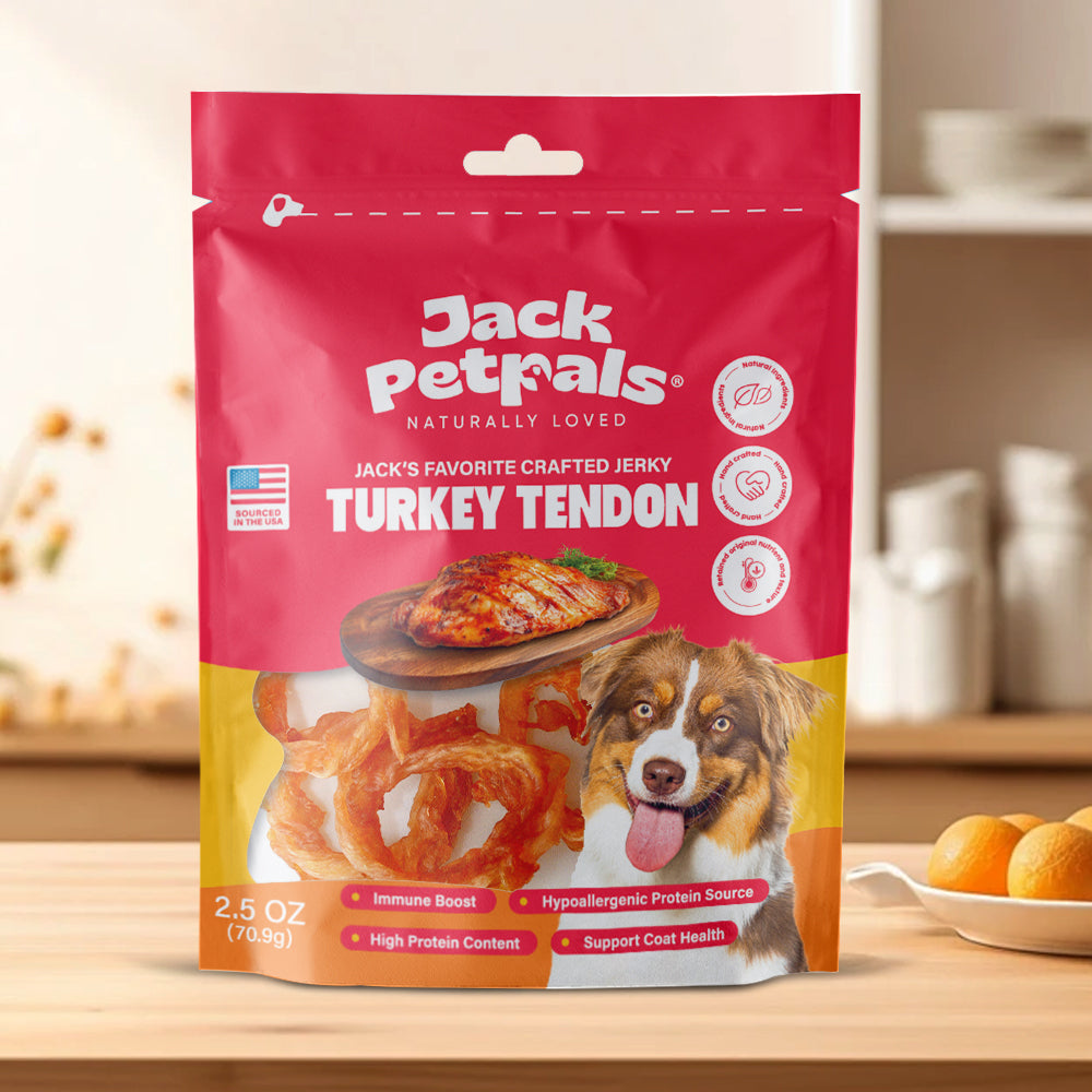 Jack PetPals Handcrafted Jerky Turkey Tendon Dog Treats, 2.5 oz