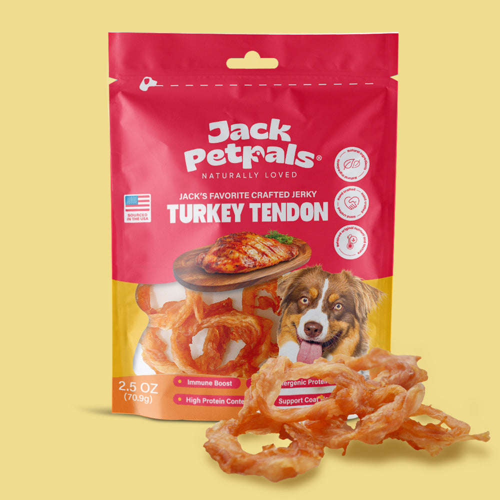Jack PetPals Handcrafted Jerky Turkey Tendon Dog Treats, 2.5 oz