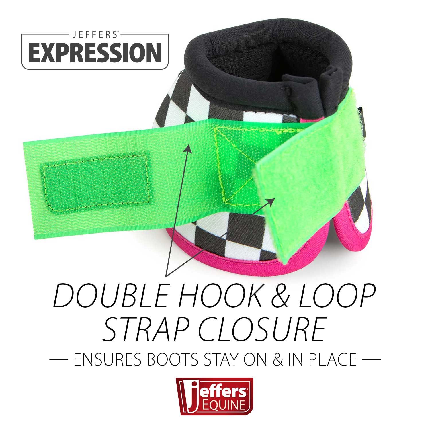 Jeffers Expression No-Turn Bell Boots for Horses, Pair, Nylon