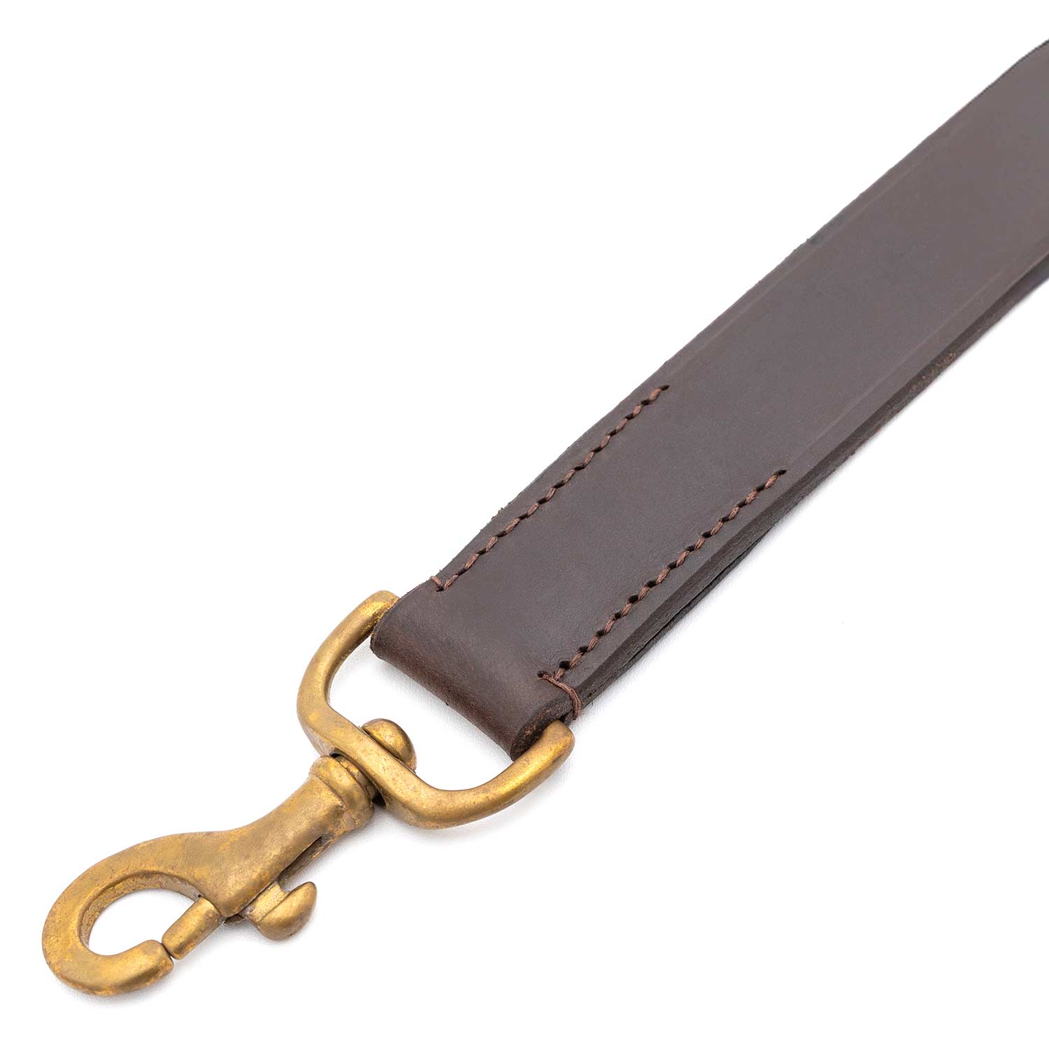 Jeffers Flat Leather Dog Leash with Hand Strap Handle, 6 Feet Long