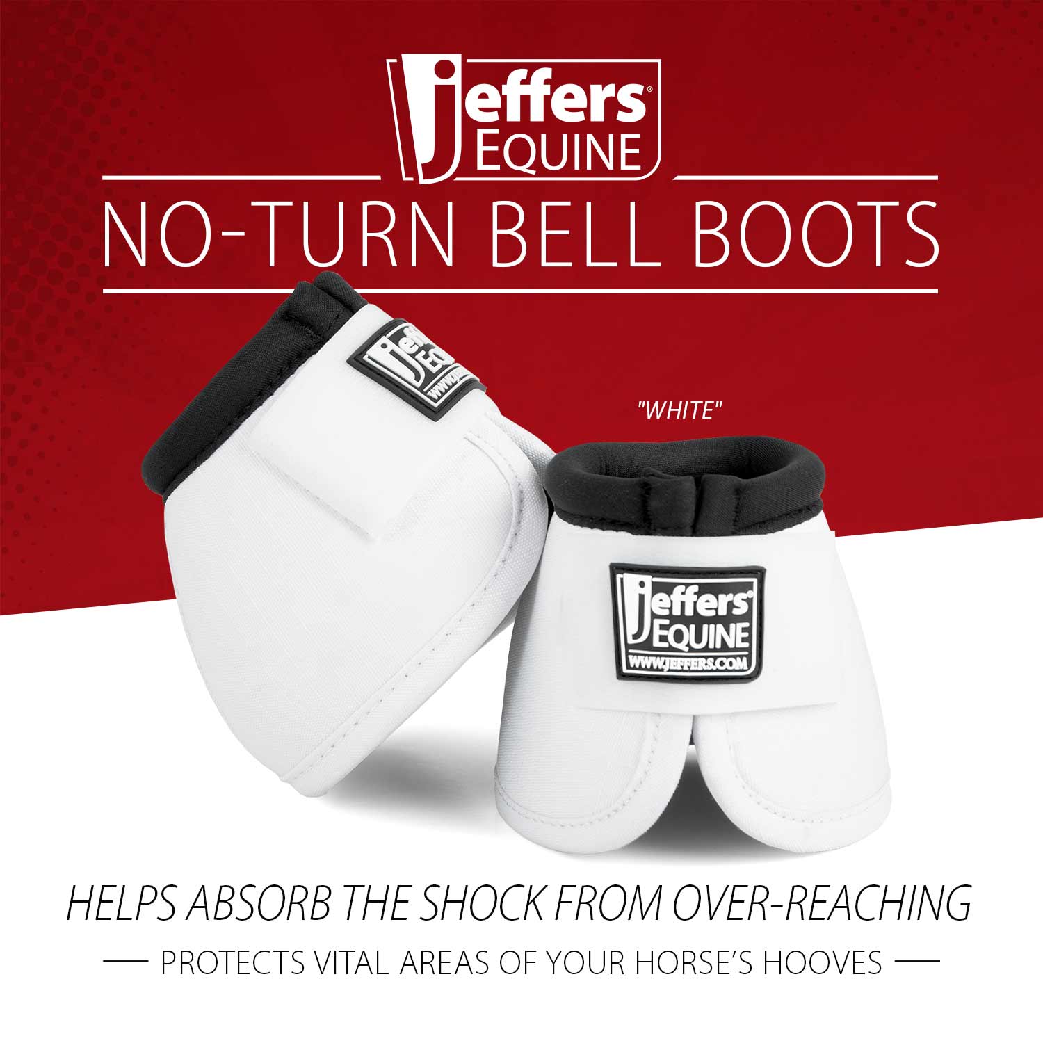 Jeffers No-Turn Bell Boots for Horses, Solid Colors, 2 Count