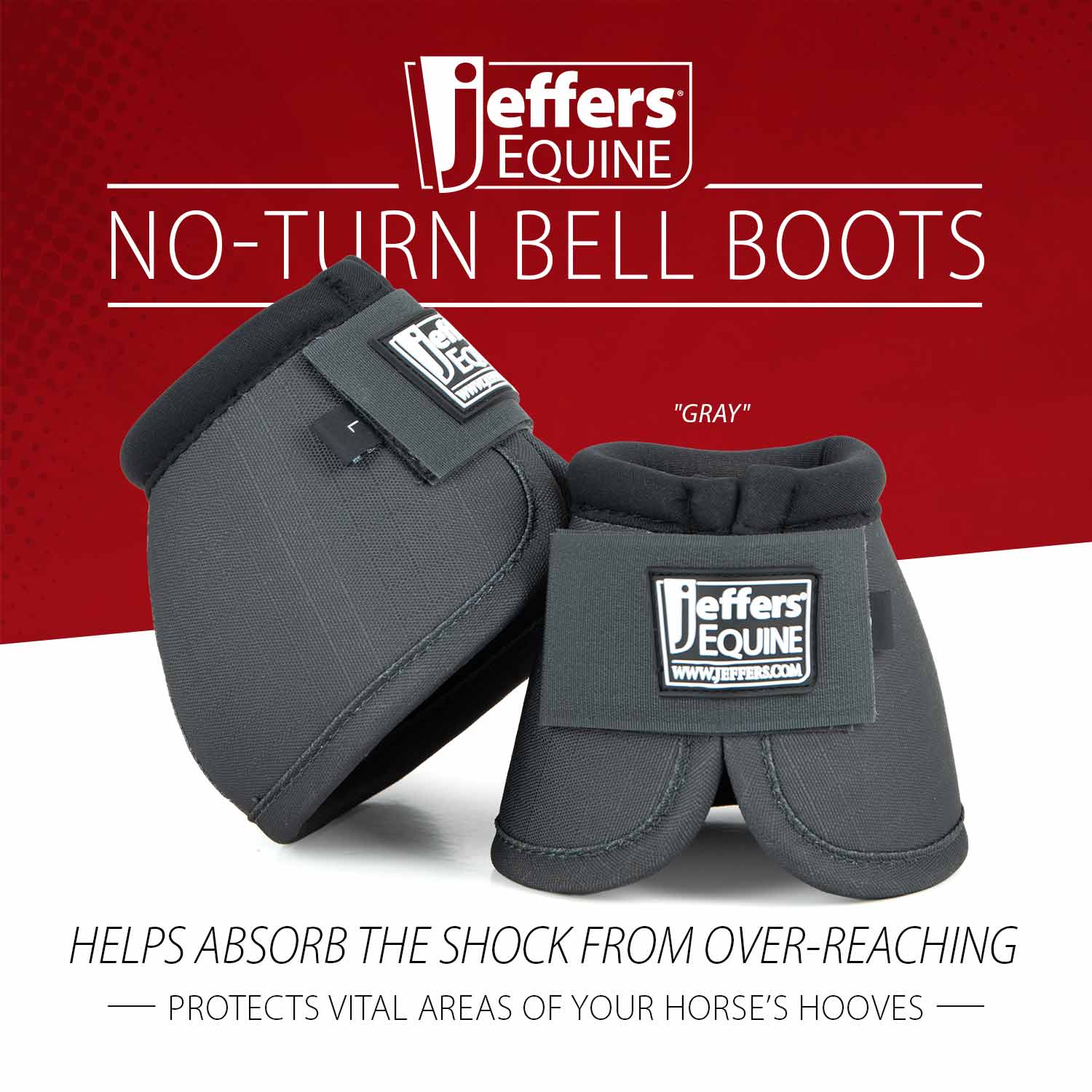 Jeffers No-Turn Bell Boots for Horses, Solid Colors, 2 Count