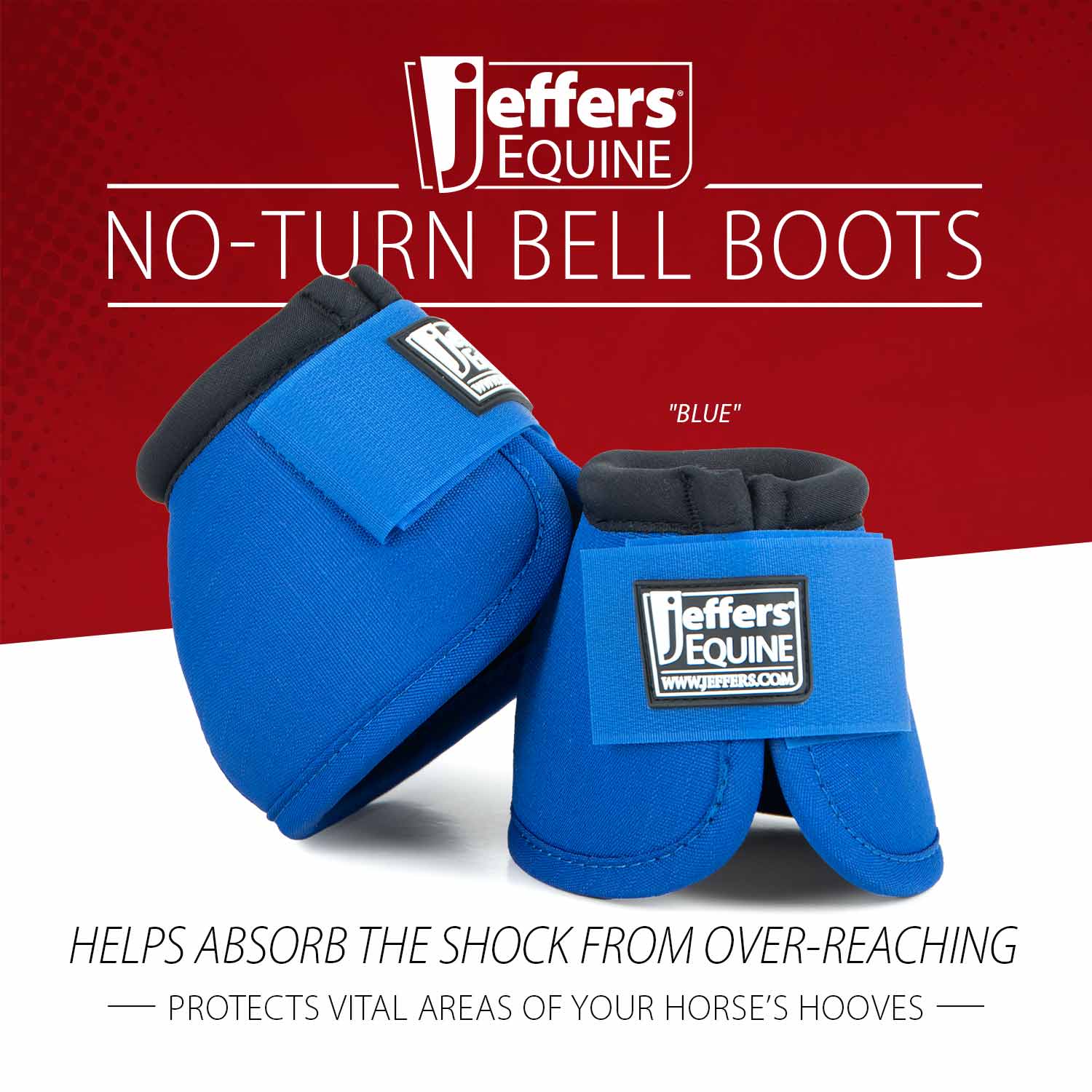 Jeffers No-Turn Bell Boots for Horses, Solid Colors, 2 Count