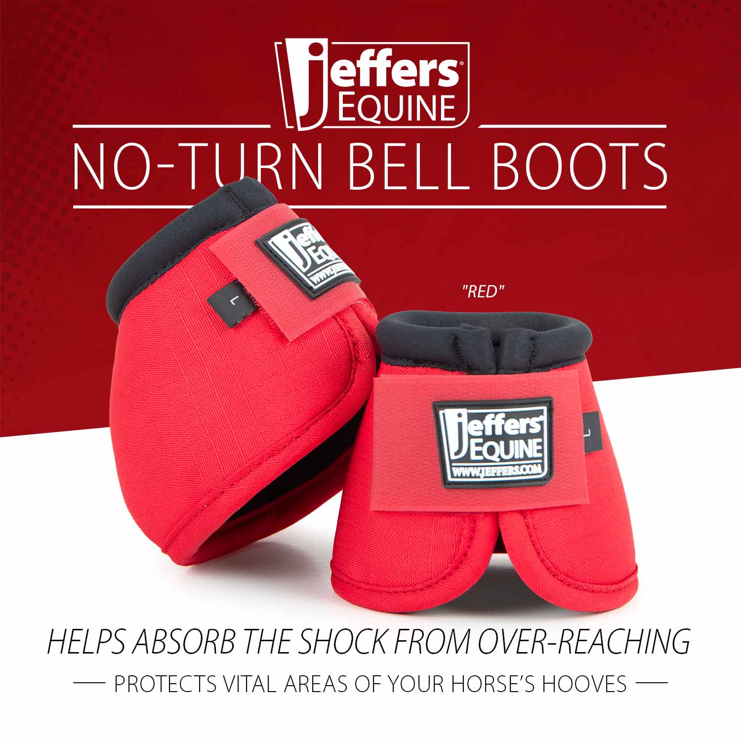 Jeffers No-Turn Bell Boots for Horses, Solid Colors, 2 Count