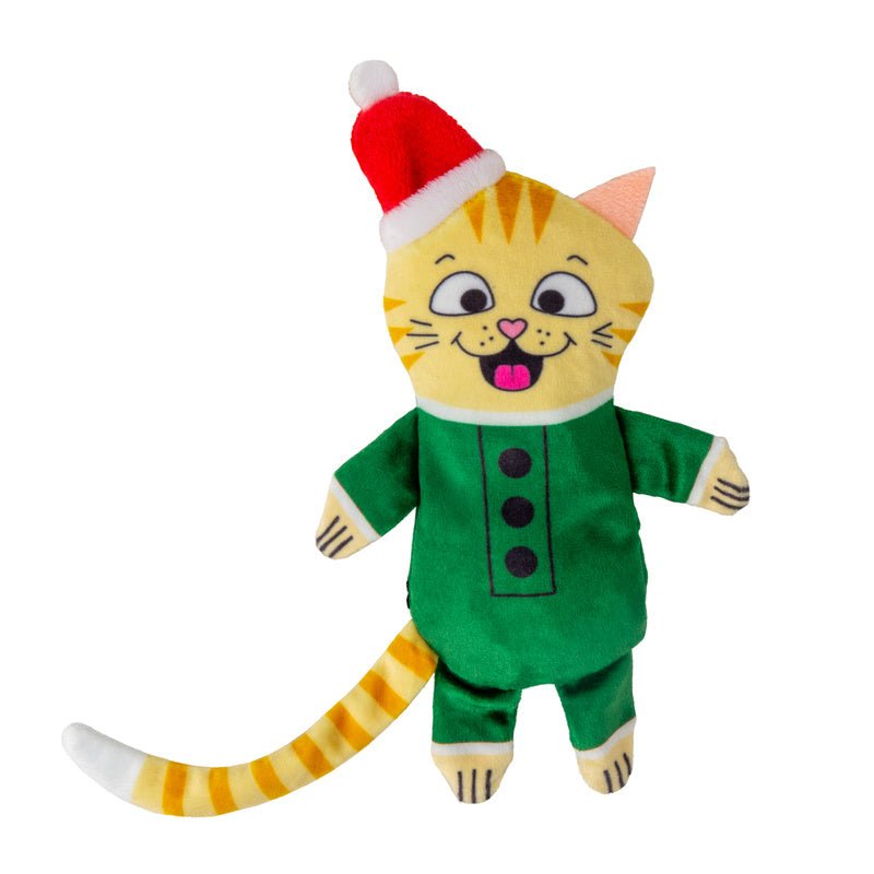 KONG Holiday Plush Pull-A-Partz Present Cat Toy, Assorted Colors