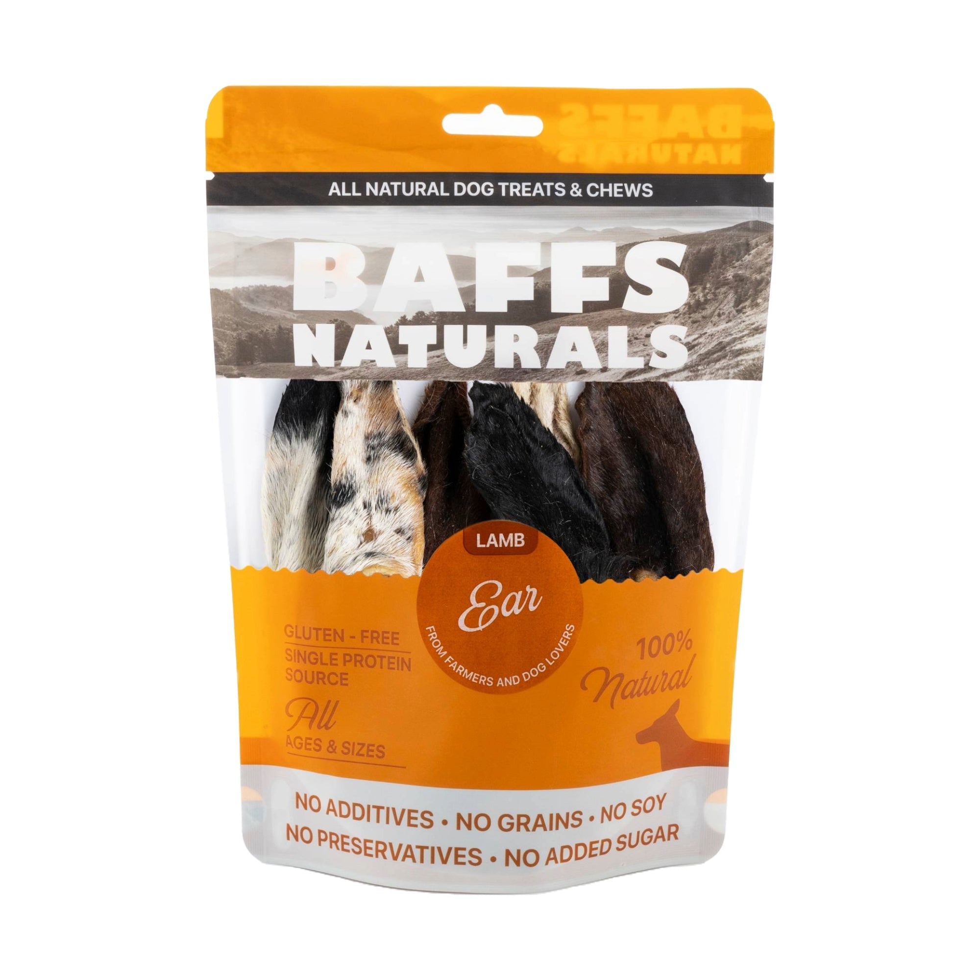 BAFFS NATURALS Lamb Ear Dog Chews, 3.5 oz
