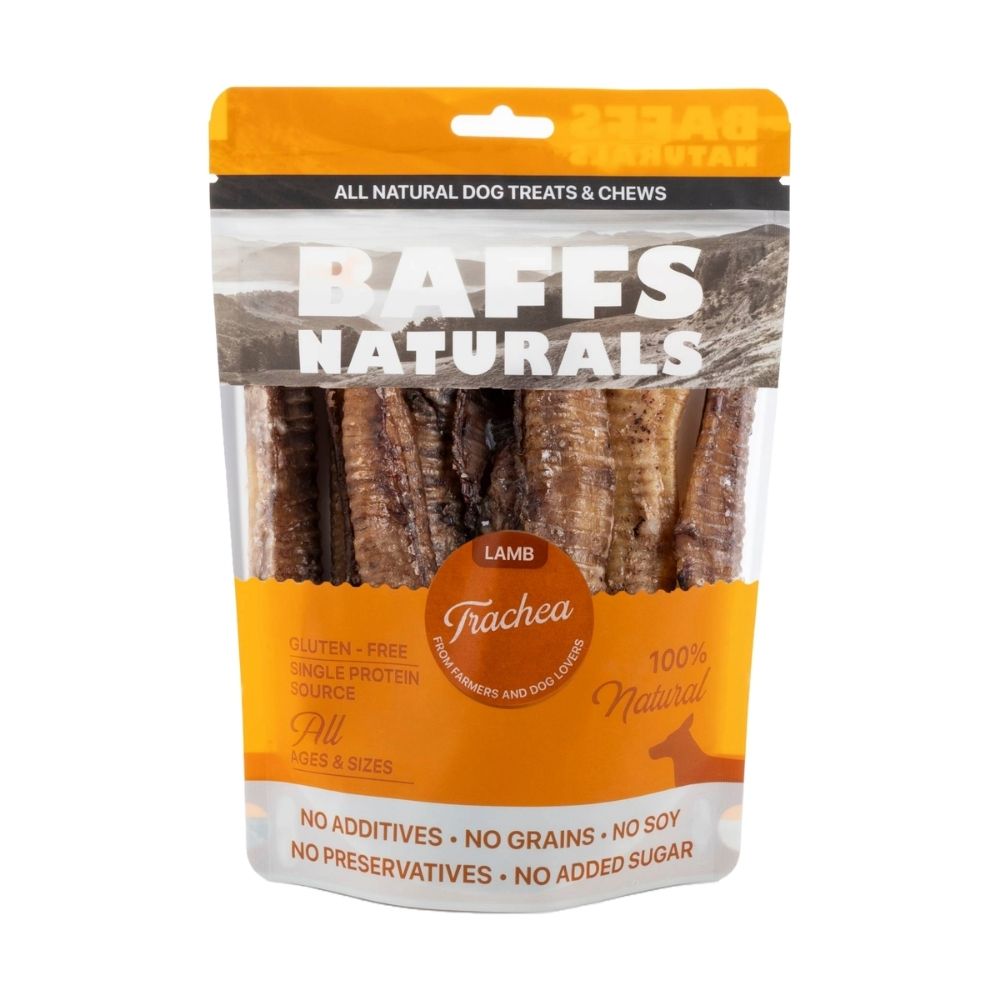 BAFFS NATURALS Lamb Trachea Dog Chews, 2-Pack (10 Chews Each)
