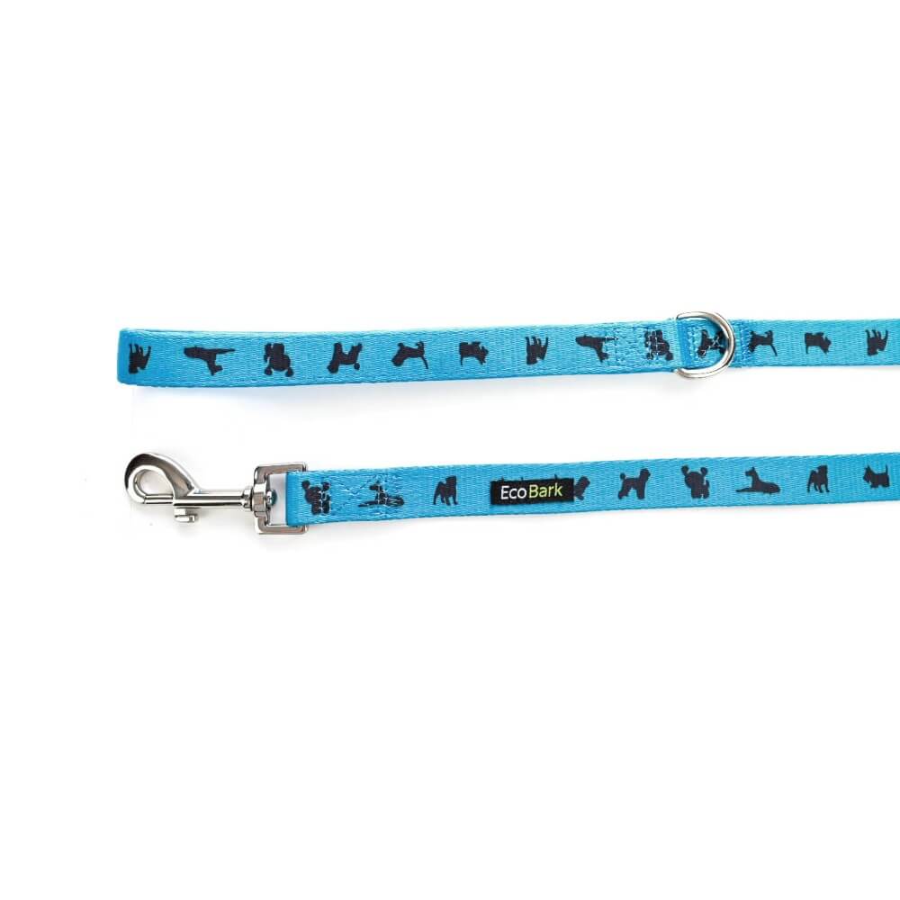 EcoBark Sky Blue Dog Leash- Padded Comfort Grip Padded Leash Dog Pattern - 4 Foot, 5 Foot, 6 Foot Leash for Small and Medium Dogs