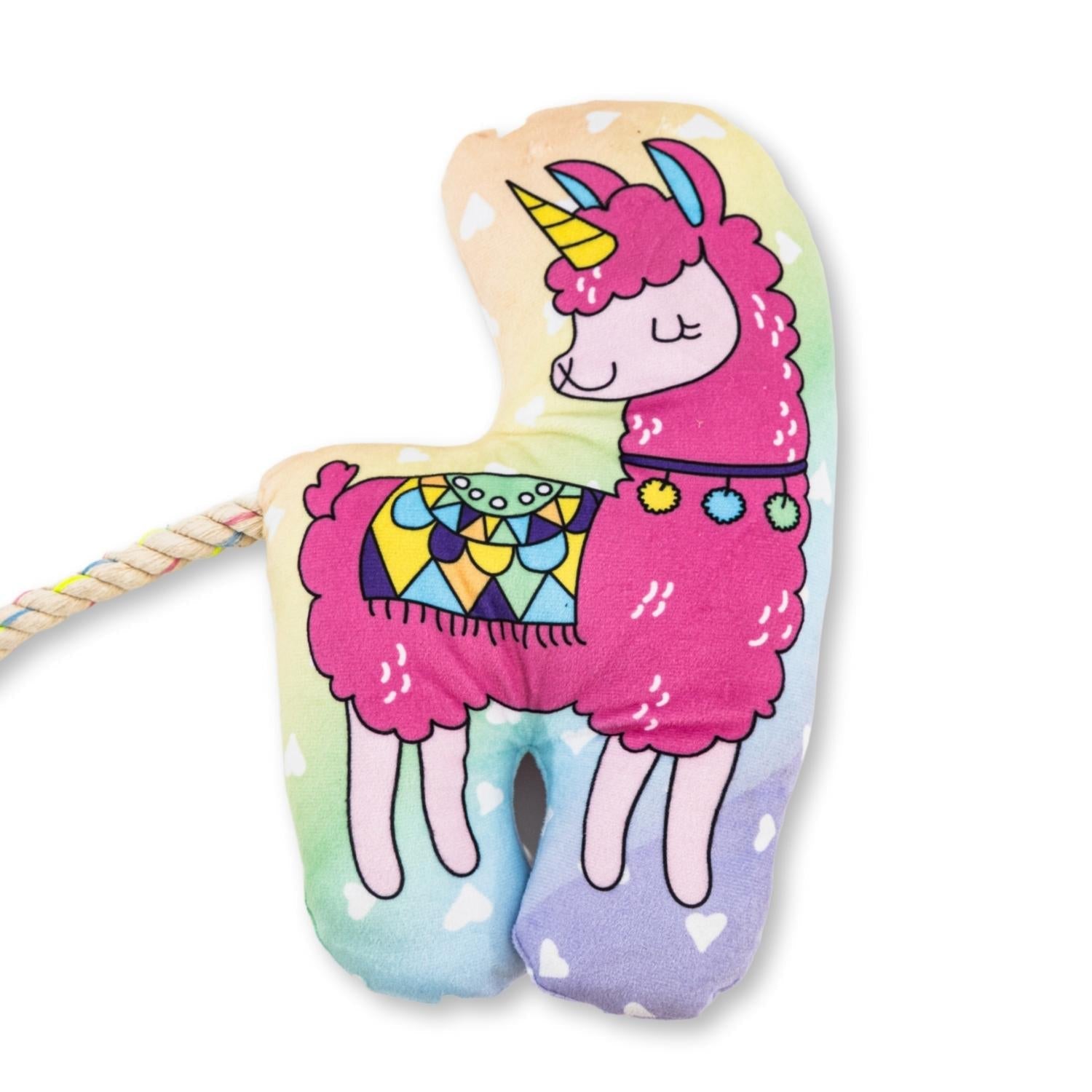 Magical Llama Plush Dog Toy with Squeaker & Crinkle Paper