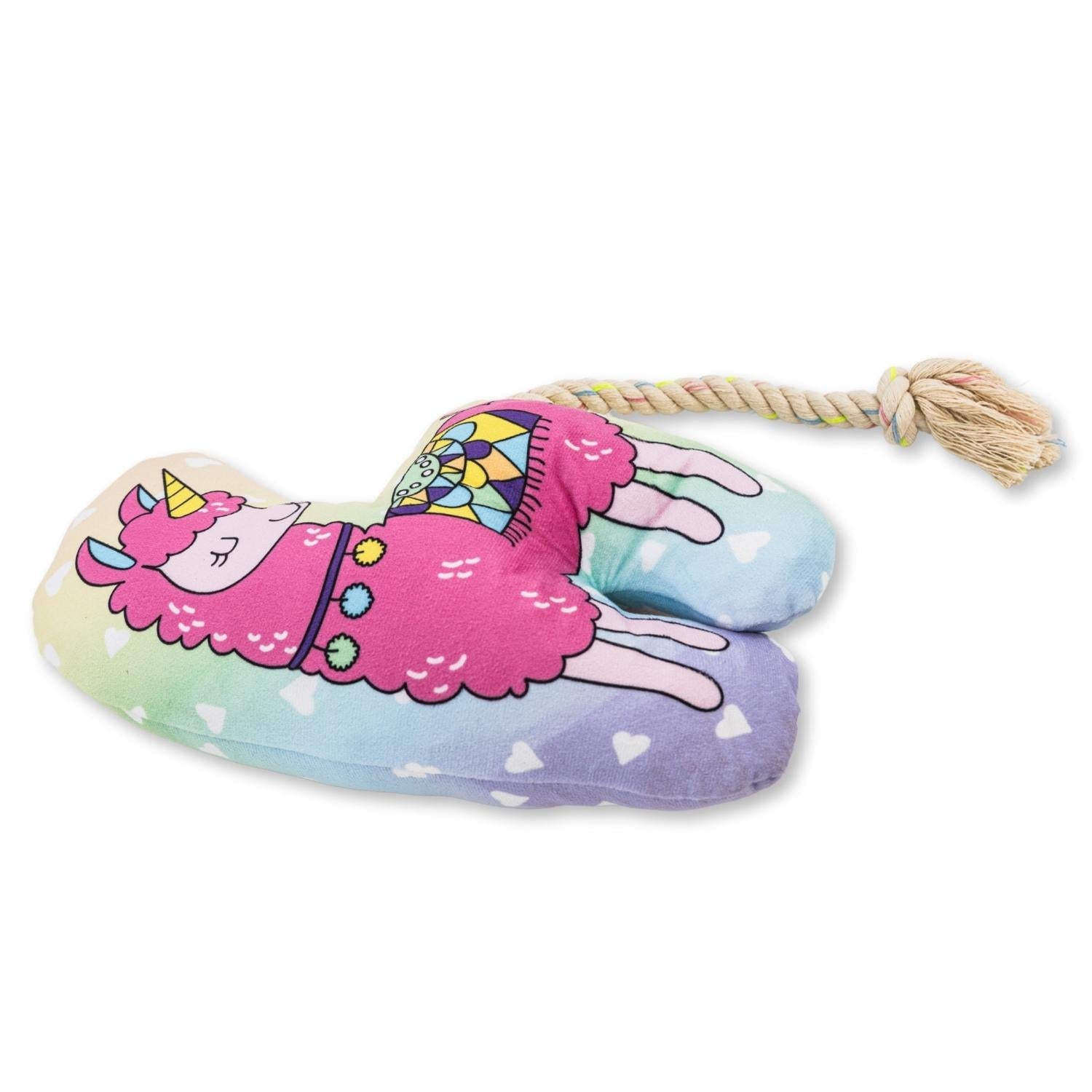 Magical Llama Plush Dog Toy with Squeaker & Crinkle Paper