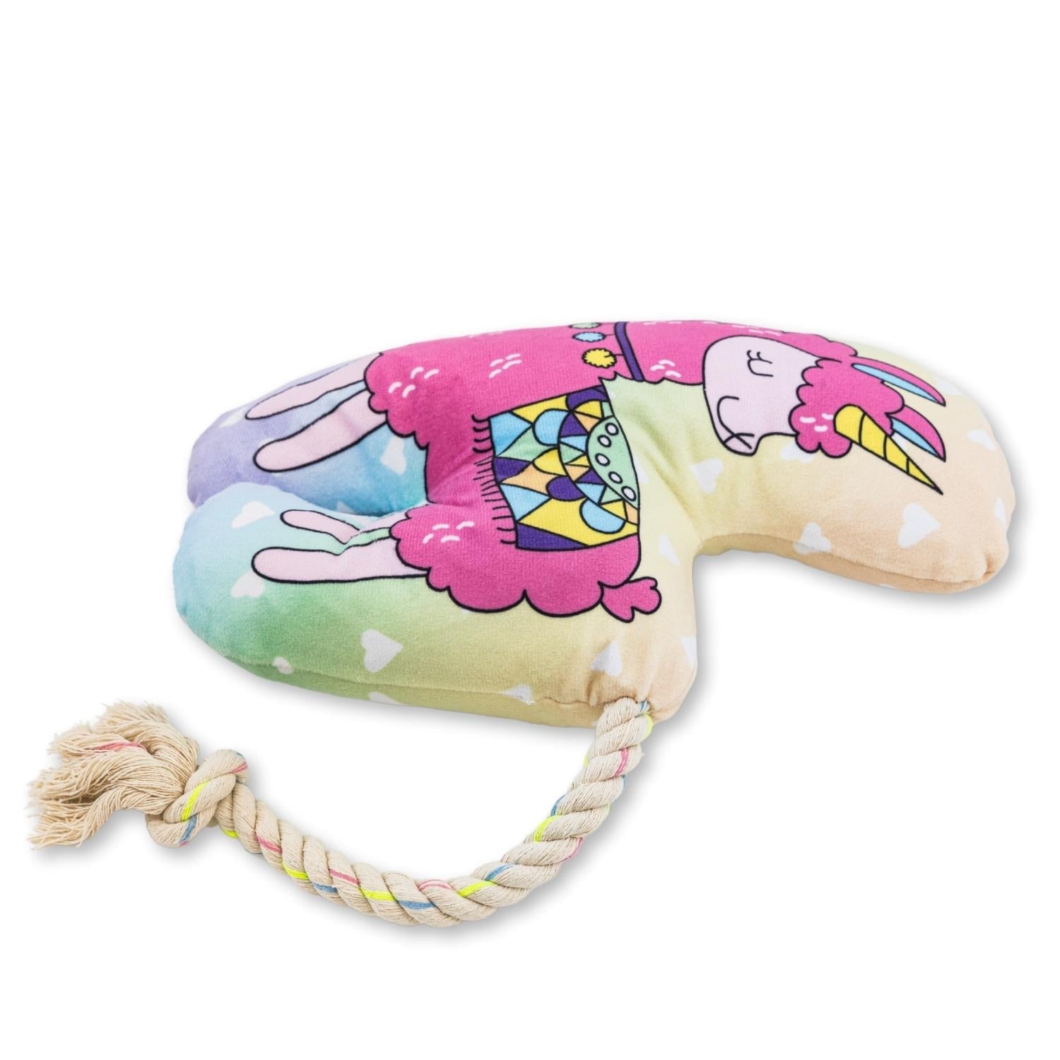 Magical Llama Plush Dog Toy with Squeaker & Crinkle Paper