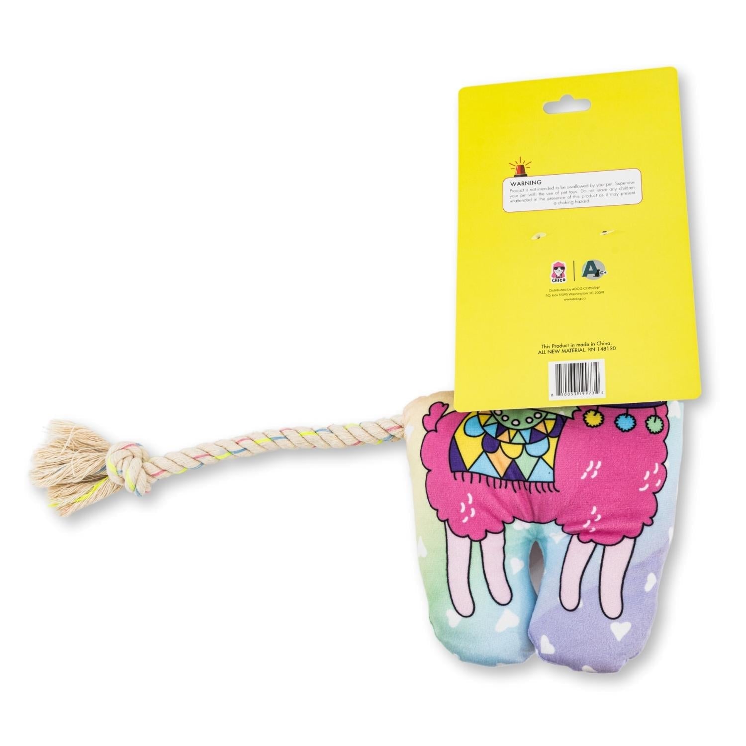 Magical Llama Plush Dog Toy with Squeaker & Crinkle Paper