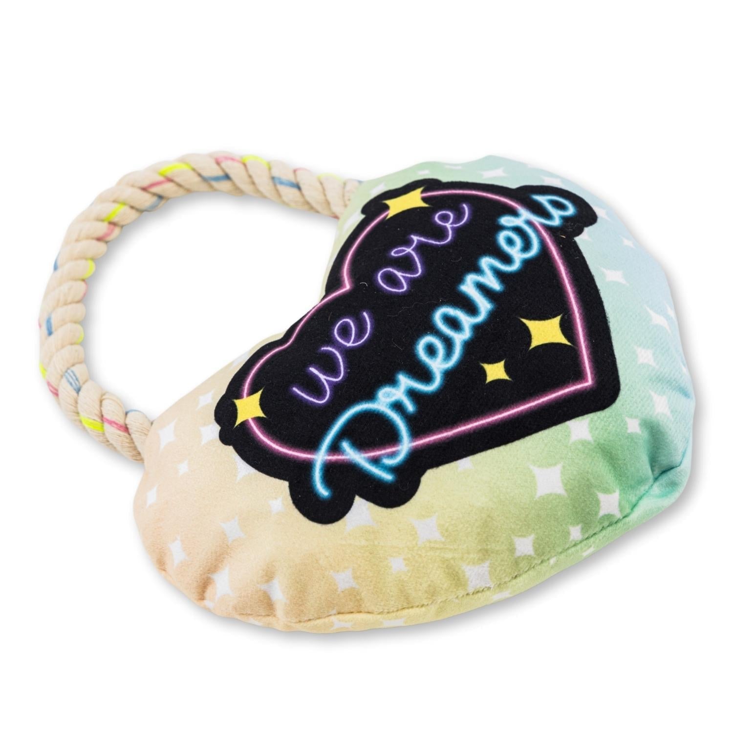 Love Heart Plush Dog Toy with Squeaker & Crinkle Paper