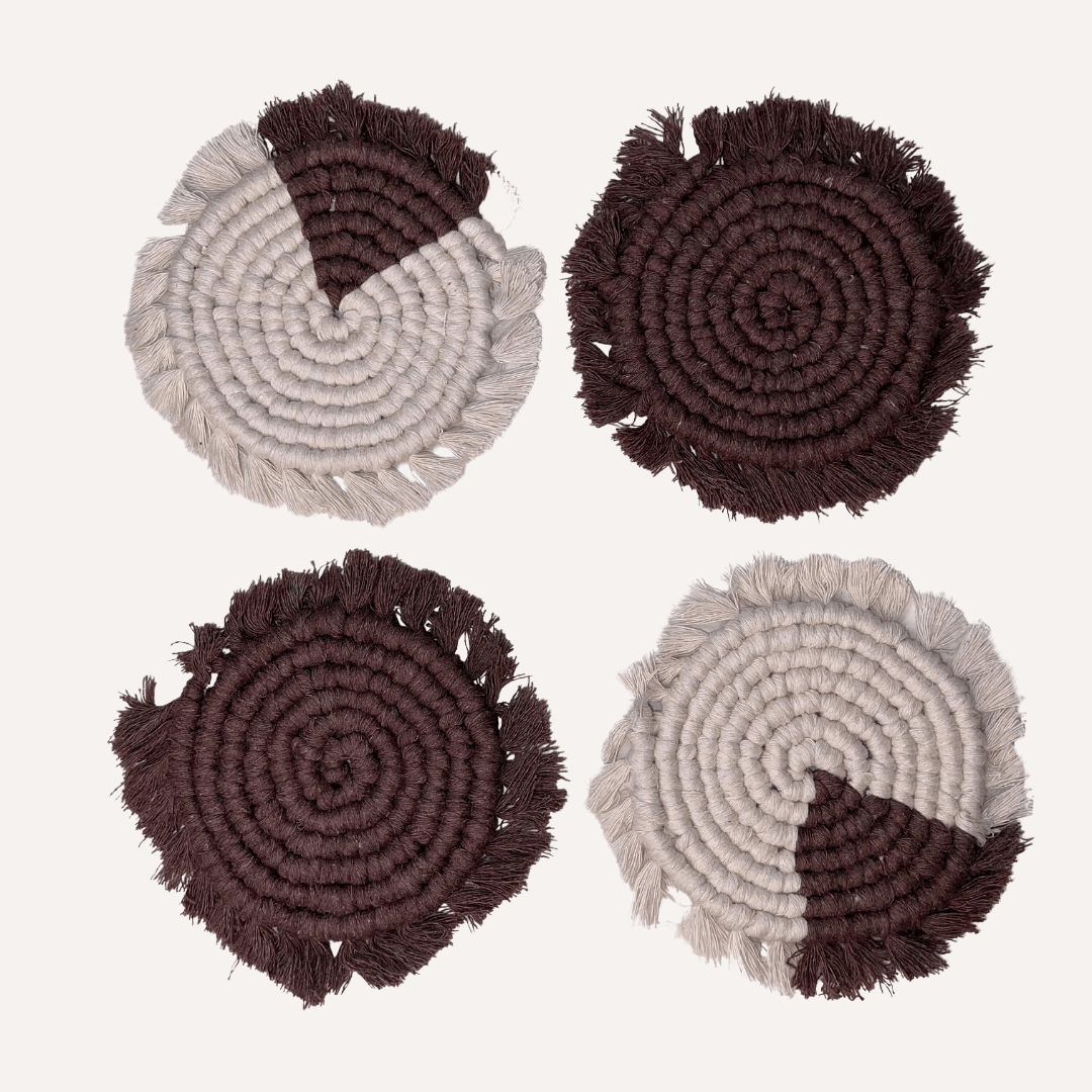 Tilley + Me Handmade Macrame Coasters | Boho Drink Mats