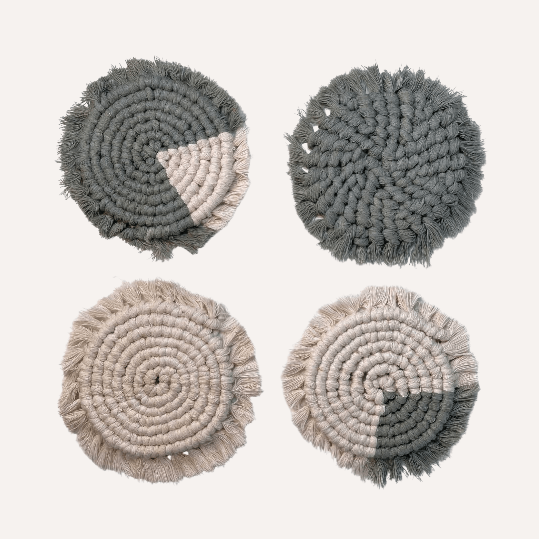 Tilley + Me Handmade Macrame Coasters | Boho Drink Mats