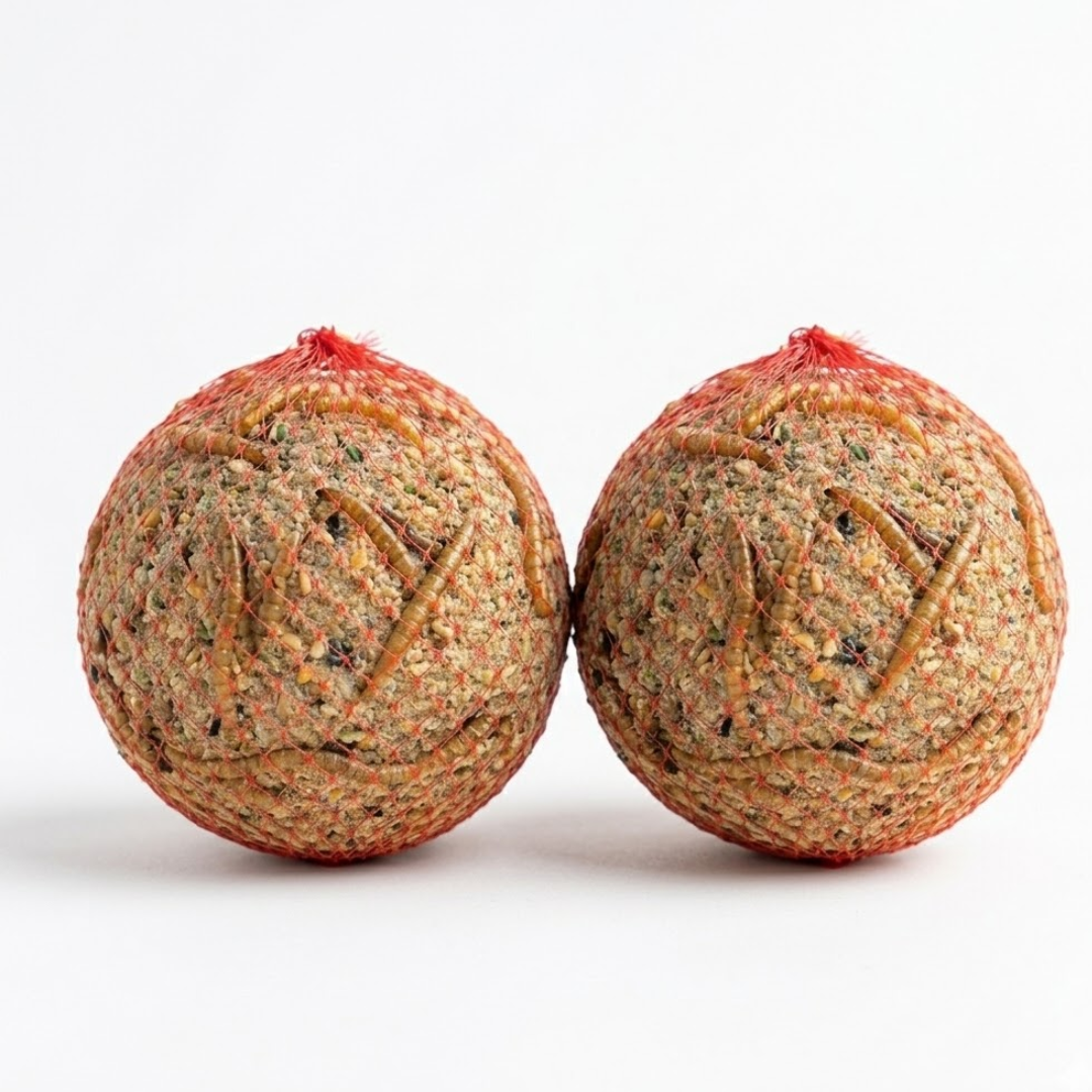 Quail & Gamebird Knödel — Enrichment Feed Ball with Mealworms 2 pack