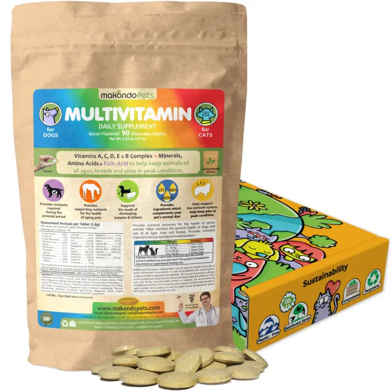 Multivitamin for Dogs & Cats. Prenatal Vitamins. 90 Tabs