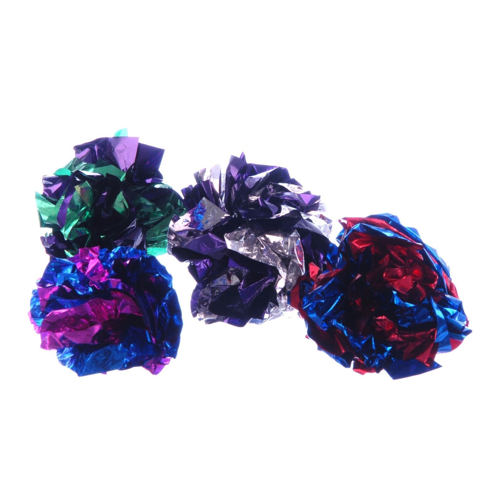 Jeffers Mylar Crackle Balls Cat Toys, 4 Pack