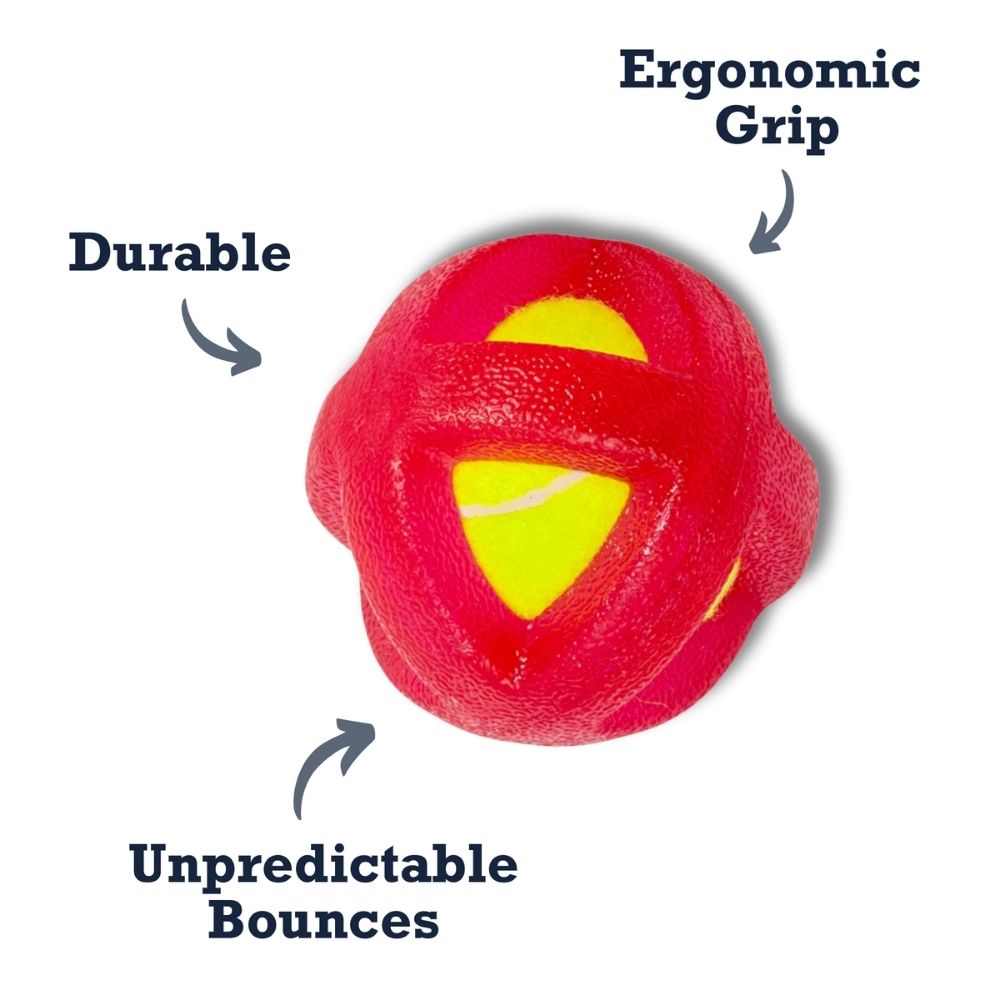 TPR-Coated Agility Tennis Ball Dog Toy, Small & Large Sizes
