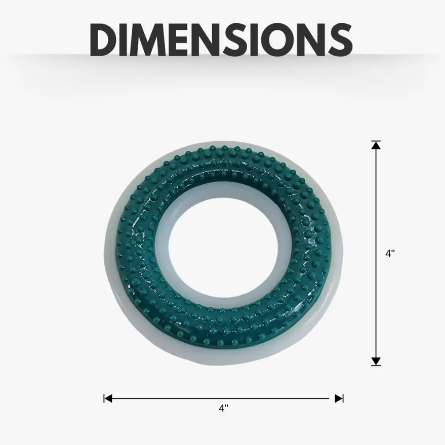 TPR & Nylon Dental Chew Ring Toy for Dogs - Ideal for Aggressive Chewers – (4 Diameter)