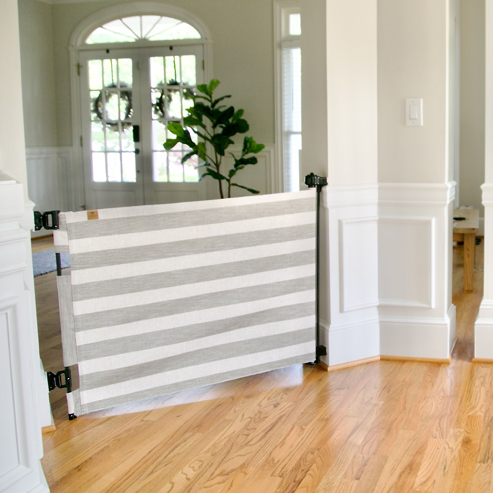 Crypton® Fabric Baby & Pet Safety Gate – Stylish, Stain-Resistant, PFAS-Free | fit openings from 27.6" to 55" wide and stand 33"